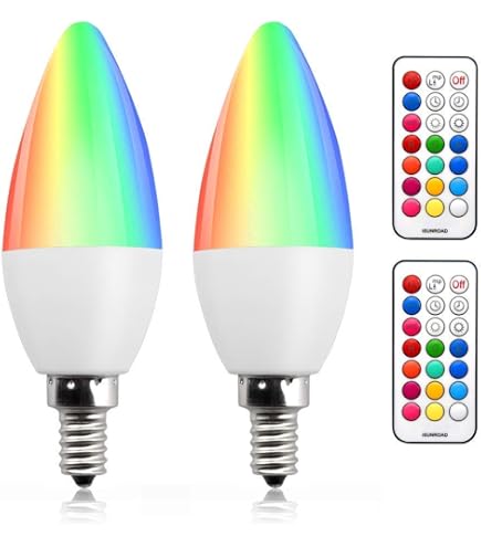 LED Smart Glühbirne RGB – 3W, E14 Fassung, Ferngesteuert, Mehrfarbig Wechselnd Für Wohnzimmer, Party & Deko
