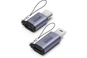 HAUXGOGO USB-C/Micro USB till Mini-USB-adapter (2-pack), dataöverföring och gränssnittskonvertering, laddning