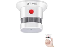 Mini Detector de Alarma de Humo HEIMAN, Batería de por Vida con batería de 10 años, Premio Reddot, Certificado CE, Detector de Incendios fotoeléctrico Independiente para el hogar (1 Unidade)
