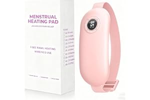 Ceinture chauffante et massante regle douloureuse, iklestar ceinture menstruelle chauffante avec minuterie, 6 modes de température et de massage, coussin chauffant menstruel