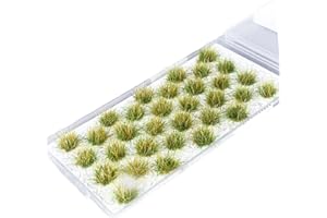 RXKFIGX 32 PCS Grass Tufts Plants Model Mini Tufts Terrain Model Grass Static Grass Kit Resin Static Scenery Model For DIY Train Train Landscape Artificial Grass Miniature Grass Deco