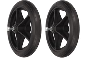 BestAlice 2 Pezzi Ruote di Ricambio per Walker, Ruote in Gomma da 6,7 ​​Pollici per Walker, Ruote Anteriori per Sedia a Rotelle Rollator, Parte di Ricambio Impermeabile a Basso Rumore per Walker per R