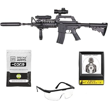 Rifle Ghost Vanguard Airsoft 6 Mm - Ressort 0,3 Joule - Chargeur 200 Billes - Kit Avec Lunettes Et 1000 Billes