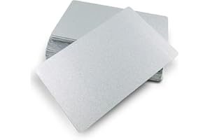 Ebamaz 50pcs Thick 0.45mm Sublimation Metal Business Cards Aluminum Blanks 3.4x2.1X0.018 inch for Color Print/UV Print/Custom Laser Engrave (Pearl Silver)