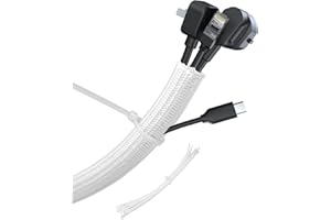 YOSH 3m Bianco Raccogli Cavi, Raccogli per Cavi Intrecciato Prevenire la Masticazione Degli Animali Domestici, Organizzatore di Cavi