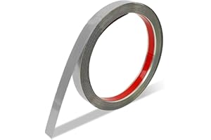 CHANUMETAL Metallband Selbstklebend, Edelstahl Silber Zierleisten Selbstklebend, Edelstahlformleiste 5m lang, 1,5cm Breit für Kantenschutz Wand, Türrahmen, Fliesen