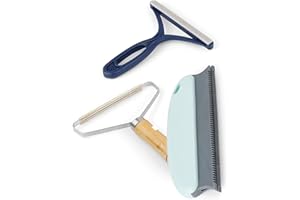 Mango de Madera Quitapelusas, GEBAUM Quitapelusas Portátil de 3 Piezas, Cepillo Manual Quitapelos Mascotas, Cómodo de Sujetar, para Quitar Pelos de Mascotas de Camas, Alfombras, Ropa