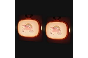 ANNMORE Bebé Nocturna Enchufe, 2 Piezas Unicornio Lámpara Niños Pared Para Dormitorio Infantil, Punto Luces LED Escaleras, Sensor de Luz, Quitamiedos, Compañia Bebe, Linterna Lactancia