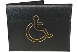 Soft Leather Disabled Badge Holder Wallet Disability Parking Badge Cover Holder by Hithika Disabled Blue Badge Display Holder (Black)