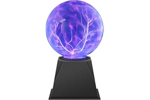 Seamoon Luz de Bola de Plasma Mágica, Lámpara de Esfera Flashes Plasma Ball Bola Sensible al Tacto de 5 Pulgadas, para la fiesta, decoraciones, apoyo, niños, dormitorio, hogar y regalos(Azul)