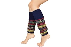 Voqeen Damskie ocieplacze na nogi, skarpety na kolana, szydełkowane, dziergane, ocieplacze na nogi, pończochy, w paski, skarpety, do tańca, długie ocieplacze na nogi