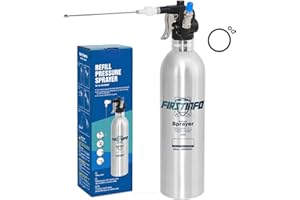FIRSTINFO TOOLS FIT YOUR NEEDS FIRSTINFO A1635 Patented Refillable Brake Cleaner Spray Bottle, 650ml Aluminum Pressure Sprayer, Max 110psi, Reusable Aerosol Can, W/Two-Way Nozzle