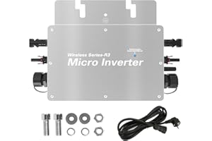 BreeRainz 800W Micro Wechselrichter, PV Mikro-Wechselrichter Mit IP65 Wasserdicht Niveau, Solar Wechselrichter Inverter Mit WLAN, Netzeinspeisung Funktion, Für 2 Solarmodule und Balkonkraftwerk