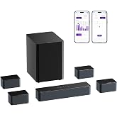 ULTIMEA Dolby Atmos ile 7.1 Ses &Ccedil;ubuğu, 500W Ev Sineması Surround Sistemi, 4 Kablolu Surround Hoparl&ouml;r, Kablosuz Subwoofer'lı