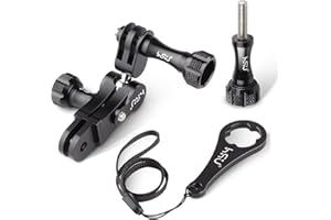 HSU Bras d'extension à rotule 360 pour GoPro, Adaptateur en Alliage d'aluminium pour Hero 12/11/10/9/8/7/6/5/4/3 et Autres caméras d'action