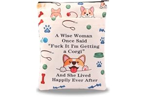 BAUNA Corgi Book Sleeve Corgi Lovers Book Cover Corgi Mom Gift Retirement Book Pouch Corgi Inspiration Book Sack For Women (Wise corgi BM)