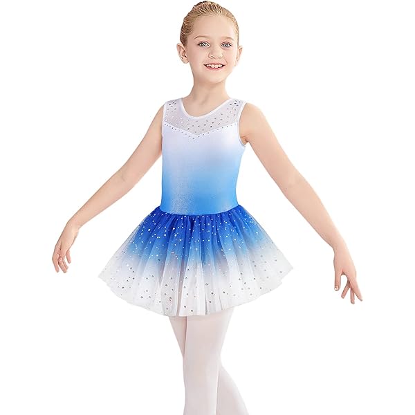 IMEKIS Girls Kids Ballet Dress Cotton Gymnastics Leotard Tutu Skirt Fly Sleeve Backless Flower Bodysuit Dance Costume Princess Fairy Ballerina