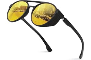 kunchu Night Driving Glasses Anti Glare HD Night Vision Glasses for Driving, TAC Polarised Lens, Yellow Tinted Sunglasses, Glare Reducing Nighttime Driving Glasses for Men & Women