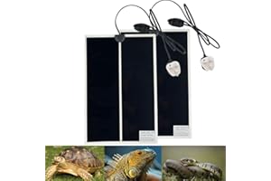PeSandy 2PCS Reptile Heating Mat with Temperature Adjustment, 20W Non-Adhesive Heat Pad for Reptiles Tortoise Snakes Lizard Gecko Hermit Crab Amphibians - Removable Under Tank Heat Pad (16.5x11 inch)