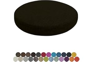 Lsjoaw Cojin Redondo Silla 30 X 30 X 3CM(1 Pieces) Cojin Taburete Redondo Cojín de Asiento para Silla Almohadillas Redondas para Comedor Interiores y Exteriores Cocina oficinas jardín,Negro