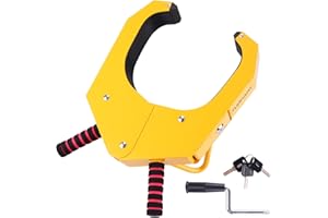 Turnart Wheel Lock Clamp Adjustable Anti-Theft Lock Clamp Boot Tire Claw for Parking Car Truck RV (Without hub Cap), Yellow