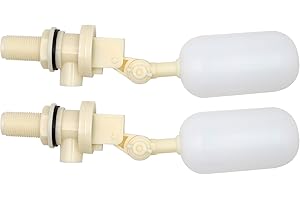 MasXirch 2 Pack de Válvula de Flotador para Acero Inoxidable Tostador de Agua Automático Tazón Ganado Cabra Oveja Cerdo Perro Perro Comedero de Agua Suministros de Granja (1/2 Pulgada)