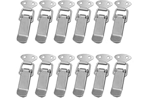 PUERHUACI Fermagli a Molla 12 Pezzi, Acciaio Inox, Chiusura Blindature per Cassetti e Scatole Attrezzi