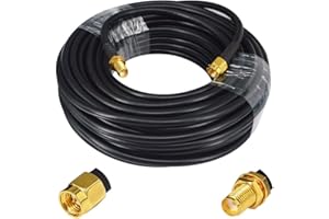 YILIANDUO 15M /49 21ft Câble d'extension SMA RG58 SMA Mâle à SMA Femelle Faible Perte Coaxial Câble 50Ohm SMA Antenne Coaxial Câble pour Routeur 4G LTE Gateway Modem Ham Radio SDR USB Dongle Receiver