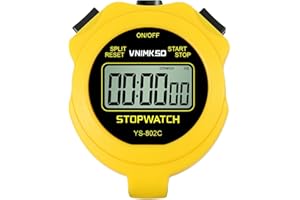 VNIMKSO Simple Silent Stopwatch Timer with ON/Off, Basic Operation, Stopwatch Mode Only (Yellow)