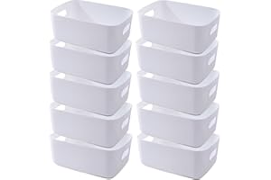 NCRGB Almacenaje Plastico,Cajas Organizadoras Cestas Almacenaje Cestas Organizadoras,Organizador de Armario de Cocina de Baño,Caja de Almacenaje de Cocina para Cocina (30×20×12cm A, 10 Blanco)
