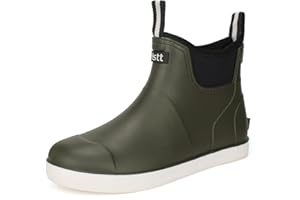 YUHITYGZGS Wellington Boots Men's Waterproof Half Height Lined Rain Shoes Non-Slip Garden Short Sailing Boots High Traction Ankle