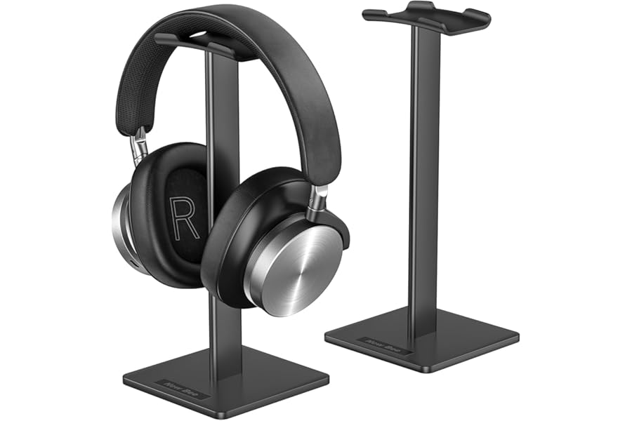 New Bee Headphone Stand Headset Stand Headphone Holder Universal Aluminum Gaming Headset Holder Earphone Display Earbuds Mount For All Headphones (Black)