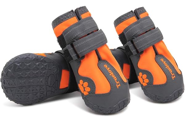 MOKCCI - Bottines imperméables pour chien Truelove avec sangles réfléchissantes, pour petit, moyen et grand chien, utilisation en extérieur