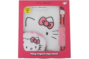 Mr. Wonderful - Set avec Cahier Peluche + Porte-Monnaie + Stylo – Papeterie originale – Idée cadeau – Bureau et École - Format A5 - Hello Kitty