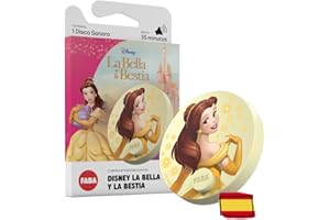 FABA Disco Sonoro Disney - La Bella y la Bestia - Historias sonoras para niños 5-10 años, Reproducción con el Cuentacuentos y FABA+, Juguete Educativo, versión en español
