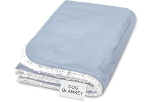 Isa & Ale Fluffy Dog Blanket - Waterproof Pet Blanket for Dogs & Cats, Sofa Protection Pet Throw Blanket, Machine Washable, Reversible, Soft & Warm Sherpa Fleece Bed Blanket | Blue (100 x 70 cm)