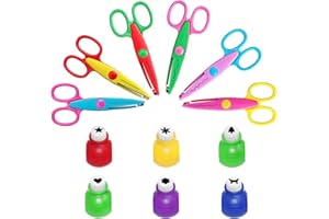 KHDULQ 6 Piezas Tijeras Niños Set, Troqueladoras Para Manualidades, Libri di Souvenir,Tijeras Formas Manualidades Niños,Per Album di DIY, Album Fotografici, Buste,Tijeras Manualidades