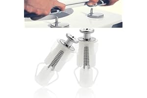 SIYUPU 2 Pcs Toilet Fixing Parts Toilet Seat Accessories and Fixings, Stainless Steel Toilet Seat Screws Fixing Toilet Seat Accessories Hinge Screws Expansion Nuts White Toilet Lid Fixing Parts