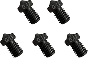 AJOYIB Acciaio temprato Ugelli V5 V6 A prova di abrasione Ugello estrusore 0,4 mm 5 pezzi