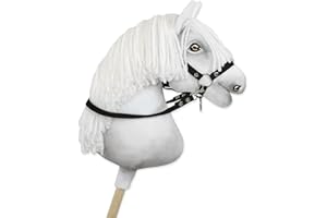 SUPER HOBBY HORSE Zügel für Hobbypferd. Im Set ist kein Pferd enthalten. Schwarz.