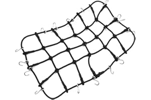 WANGCL RC Cargo Net Roof Rack Accessories Elastic Storage Net with Hook for 1/10 RC Car RC Crawler Monster Trucks Compatible with D90 SCX10 90046 Traxxas TRX-4 - Black