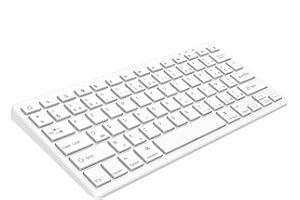 aMZCaSE Clavier Compatible avec iPad 10.2'/9.7', iPad Pro 11'/iPad Pro 12.9',iPad Air/iPad Mini/iPhone,Clavier Bluetooth sans Fil pour Windows,iOS,Android (Blanc)