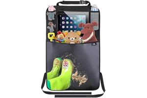 NOKDAL Proteggi Sedile Auto Bambini Posteriore Organizer Sedile Organizzatore per Sedile Auto Impermeabile Protezione Sedile Auto Borsa Portaoggetti per Sedile con Tasche per Ipad/Tablet,Ombrelli,Bottiglie