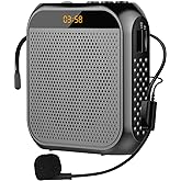 Portable Voice Amplifier for Teacher, 2200mAh Rechargeable Speaker Microphone PA System Headset Microphone with Speaker for T