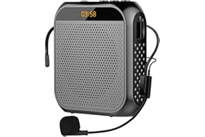 VOVIGGOL Przenośny wzmacniacz głosu dla nauczycieli, 2200 mAh, akumulator, osobisty wzmacniacz, mikrofon, zestaw słuchawkowy, mikrofon z głośnikiem dla nauczycieli, szkoleń, spotkań, przewodnika, jogi, klasy