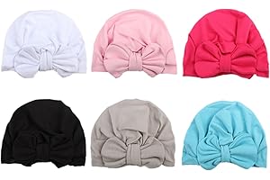 COUXILY Baby Hat 6 Unids Recién Nacido Elastico Stretch Head Wrap Infantil Turbante Niño Bebé Nudo Diadema