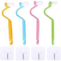 Lot De 3 Brosses De Toilettes Courbées - Nettoyage Rebords WC, Plastique/nylon, 21 Cm, Multifonction
