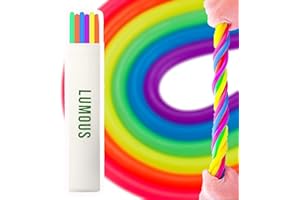 LUMOUS ROLA 6Pcs Monkey Stretch Noodles 6”- Calming, Sensory Stretchy Strings, DIY Hand-Knit Rope, Sensory Toys for Stress Relief & Anxiety - Hours of Fun for Kids