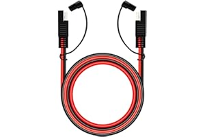MoreChioce Cavo di Prolunga da SAE, 14 AWG SAE Cavo con Cappuccio Impermeabile SAE a 2 pin Sgancio Rapido Connettore DC Spina del Cavo per auto moto trattori, 50 cm