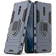 MaiJin Compatible with OPPO Reno Case, Metal Ring Grip Kickstand Shockproof Hard Bumper Shell (Works with Magnetic Car Mount) Dual Layer Rugged Cover for OPPO Reno (Navy Blue)